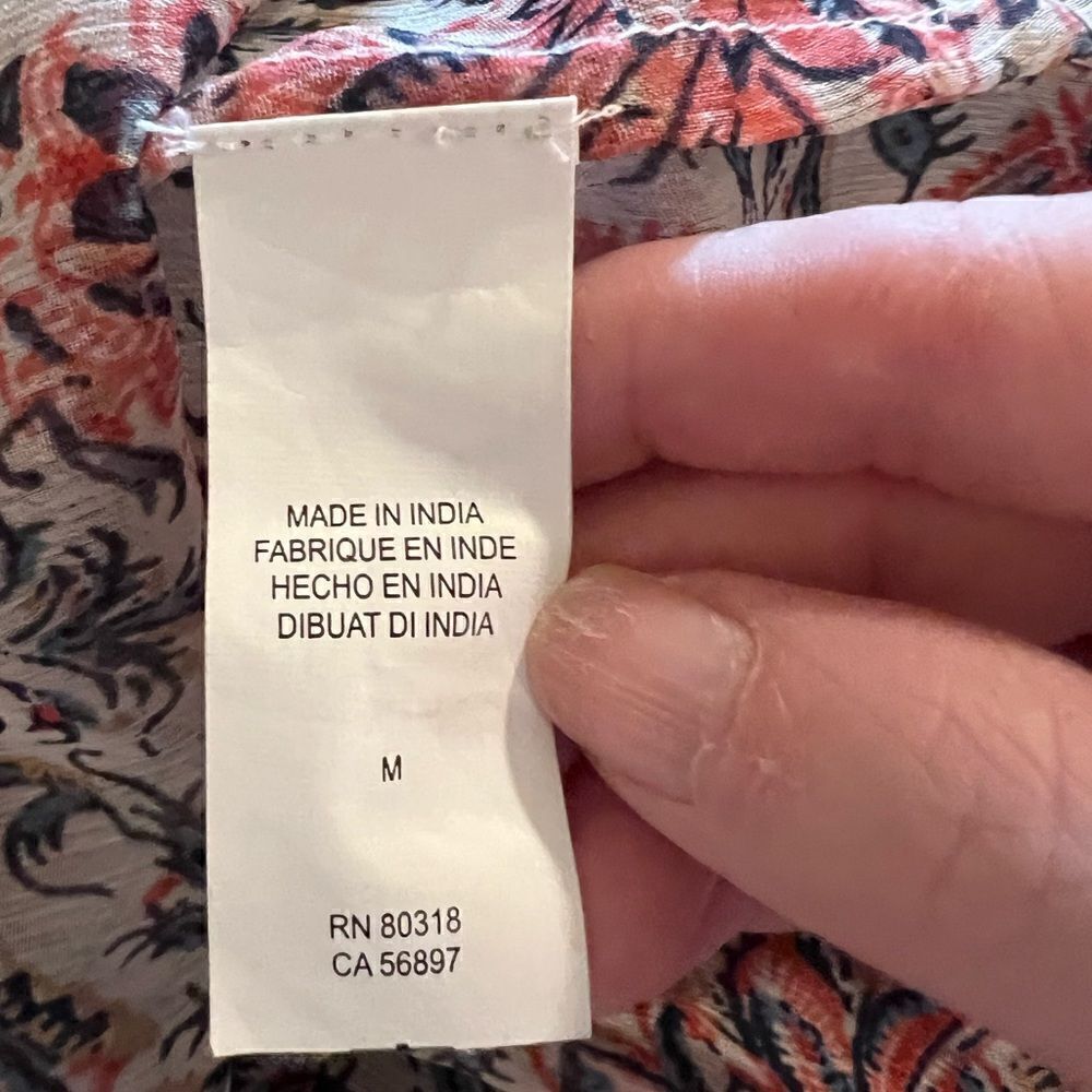 Lucky Brand printed sheer blouse size M - Picture 6 of 7